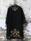 IN TO THE EAST 2025 Autumn/Winter Floral Embroidered Long Coat ITE-E1DGAW063BL22CO-HEI Black